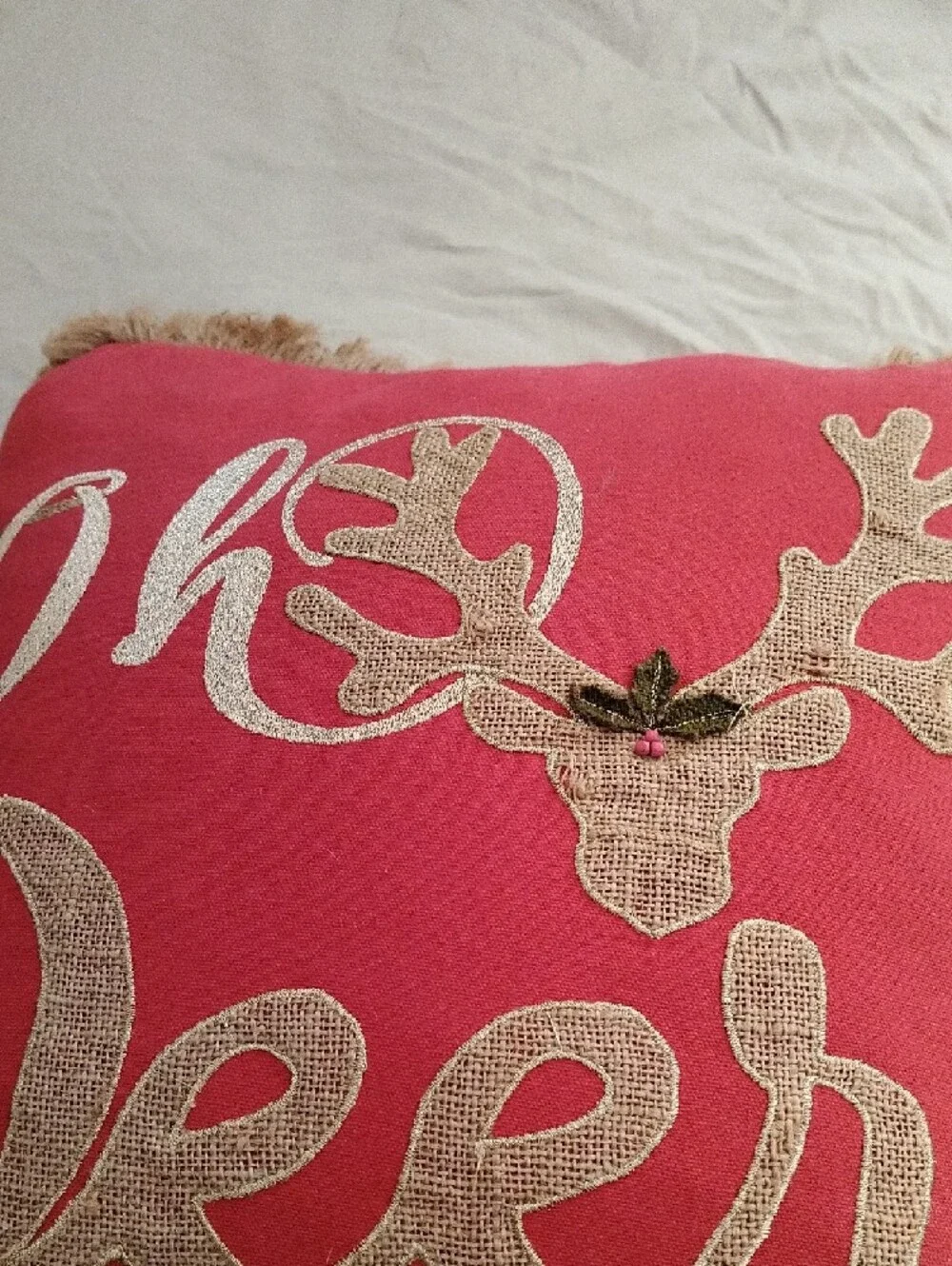 Holiday 'Oh Deer' Pink Decorative Throw Pillow